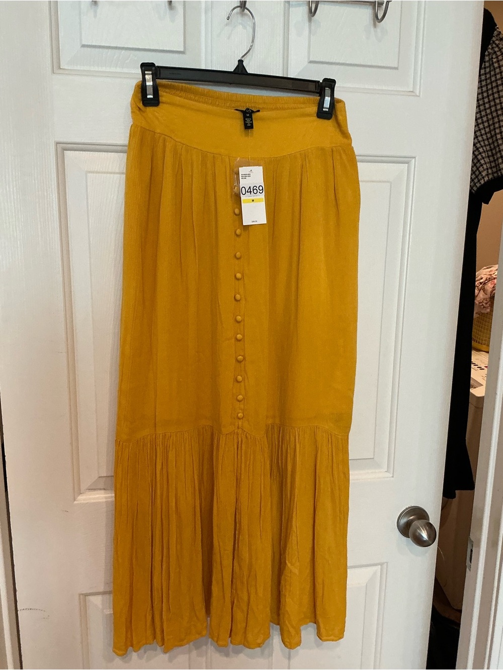 Jessica Simpson Mustard Button-Front Maxi Skirt